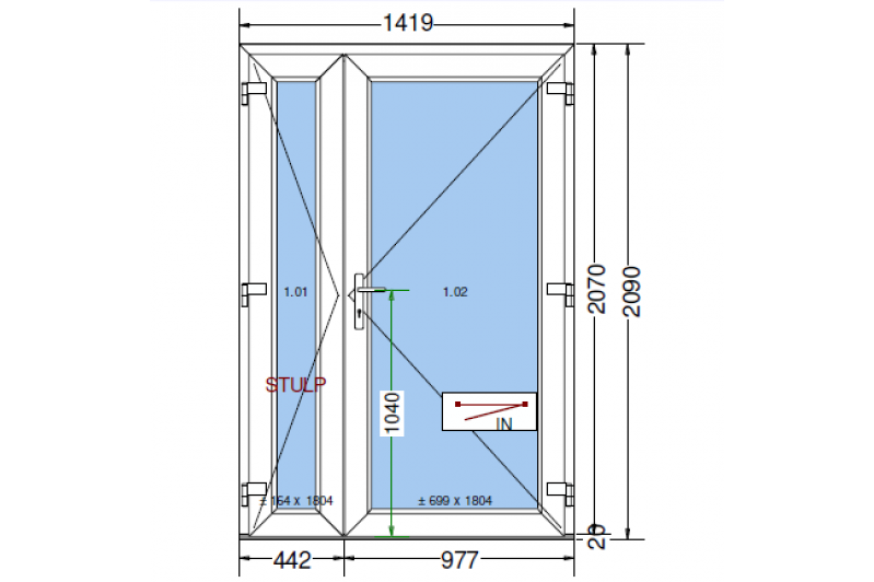 Drzwi PCV 1419 x 2090 Białe D11